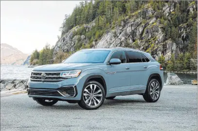  ?? Volkswagen ?? If Volkswagen’s three-row Atlas seems a little too boxy, take a look at the swoopier Atlas Cross Sport. A raked roofline emphasizes its modern and sporty design.