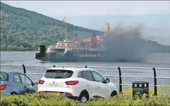 ?? Photograph: Colin Millar ?? The MV Isle of Arran engine blows up in a pall of black smoke.
