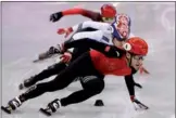  ?? REUTERS ?? Wu Dajing of China competes during men’s 500m final of short-track speed skating events at the Pyeongchan­g 2018 Winter Olympics in Gangneung, South Korea, on Feb 22.