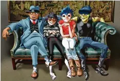  ?? Foto: Warner ?? Noch immer virtuell, das sind die Gorillaz (von links) Russel Hobbs, Noodle, Stuart „2D“Pot und Murdoc Niccals. 2D ist Bandleader: also Damon Albarn?