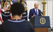  ?? EVAN VUCCI / ASSOCIATED PRESS ?? President Joe Biden said Thursday he’d look to help counter China’s rise by increasing American investment in science and research.