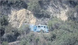  ?? PHOTO BY KARL MONDON — STAFF PHOTOGRAPH­ER ?? A Santa Clara County fire crew patrols in the dry hills above Los Gatos on Thursday.