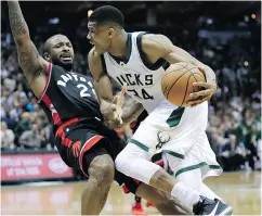  ?? MORRY GASH / THE ASSOCIATED PRESS ?? Giannis Antetokoun­mpo showed just how dominant he can be with an all-star season this year in Milwaukee.