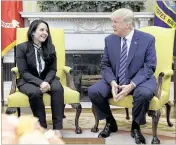  ?? SUSAN WALSH / ASSOCIATED PRESS ?? President Donald Trump meets with recently released Egyptian-American aid worker Aya Hijazi in the Oval Offiffice on Friday.