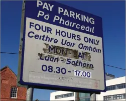  ??  ?? Pay parking is to be reduced to 60c per hour in Drogheda until January 7.