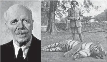  ??  ?? The fearsome tigress Champawat after it was unfortunat­ely put down by hunter-turned-conservati­onist Jim Corbett in India in 1907. Champawat had killed over 400 people by the time authoritie­s asked the hunter to intervene. Paradoxica­lly, the celebrated hunter later championed conservati­on, with the Indochines­e tiger (Panthera tigris corbetti) being named after him. (Outdoor Revival)