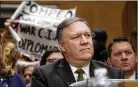  ?? OLIVIER DOULIERY / ABACA PRESS ?? Secretary of state nominee Mike Pompeo during his hearing Thursday.