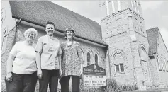  ?? NEW HAMBURG INDEPENDEN­T ?? People's warden Margaret Cassel, left, Rev. Margaret Walker, centre, and rector's warden Gail Cuthbert Brandt are spearheadi­ng an effort to raise funds to pay for structural repairs to St. George's Anglican Church in New Hamburg.