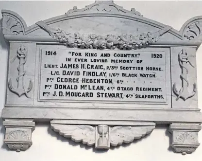  ??  ?? The war memorial was rededicate­d by the Rev Linda Stevens at a well-attended ceremony.