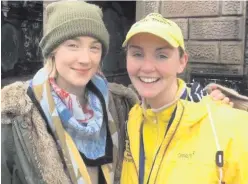  ??  ?? Saoirse Ronan with tour guide Charlene Blackburn and (inset) Garbhan Kerr