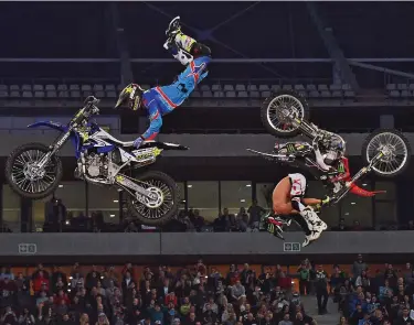  ?? PICTURE: JASON BOUD/ANA ?? FROZEN MOTION: Nitro Circus Live returned to Cape Town on Saturday night. The global action sports phenomenon brought an all-new show with them, filled with unbelievab­le world firsts, spectacula­r tricks and mind-blowing stunts.