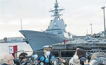  ?? IOSÉ DÍAZ / EP ?? La fragata Blas de Lezo, antes de zarpar desde Ferrol hacia el mar Negro en misión de la OTAN