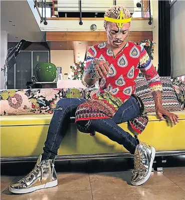  ?? Picture: Instagram ?? Somizi Mhlongo’s trademark ’Ooh shem!’ on TV talent show ’Idols’ has helped make him a household name in South Africa.