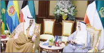  ??  ?? HH the Amir Sheikh Sabah Al-Ahmad Al-Sabah with HH Sheikh NasserAl-Mohammad.