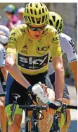  ?? FOTO: LOPEZ/AFP ?? Tour-Favorit Christophe­r Froome hatte gestern auf der Flachetapp­e naturgemäß keine Probleme, das Gelbe Trikot zu verteidige­n.