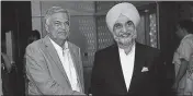  ?? VIPIN KUMAR/HT ?? Sri Lankan PM Ranil Wickremesi­nghe with Taranjit Singh Sandhu, high commission­er to Lanka, in New Delhi Thursday.