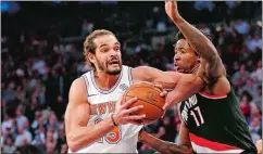  ??  ?? New York Knicks center Joakim Noah’s disappoint­ing Knicks career is over after just two seasons. Unable to find a trade, the Knicks waived the center Saturday with two years and $37.8 million remaining on his contract.