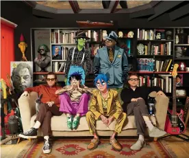  ??  ?? All together now ... Gorillaz 2020.