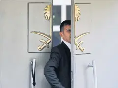  ??  ?? STATE SECRECY: A security guard walks in the Saudi consulate in Istanbul, Turkey. The Trump administra­tion’s courtship of Saudi Arabia is on pause amid the Saudi writer case.