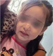  ??  ?? La pequeña vivía con su padre y apenas hace un mes su madre se la había llevado al municipio de Piedras Negras.