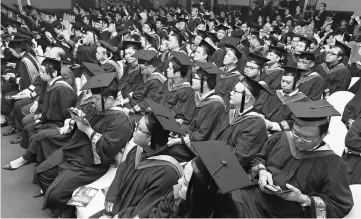  ??  ?? A section of the 300 employees at the convocatio­n ceremony.