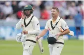  ?? ?? Usman Khawaja, left, and David Warner are regular batting partners in Australia’s test team.