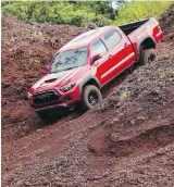  ?? TOYOTA ?? The speed-limiting “Crawl Control” feature will let you take the Tacoma TRD down some seriously fear-inducing slopes.