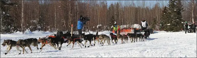  ?? Photo by Maisie Thomas ?? IDITAROD 49— 2019 Iditarod Champion Pete Kaiser of Bethel is one of 47 mushers embarking on a different Iditarod Sunday, March 7.