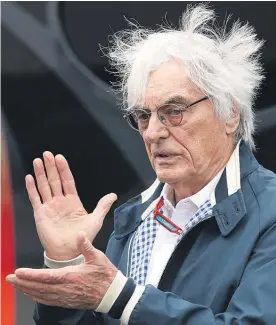  ?? Picture / AP ?? Bernie Ecclestone’s four decades as the main man behind Formula One motorsport ended with the takeover by Liberty Media.