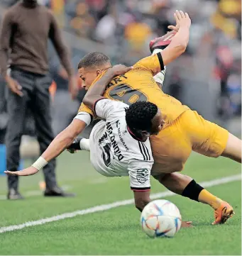  ?? BackpagePi­x ?? PASEKA Mako of Pirates is challenged by Yusuf Maart of Chiefs on Saturday.