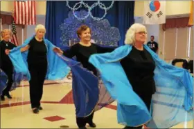  ?? SUBMITTED PHOTO — PETER BECKER COMMUNITY ?? A resident dance group performs during the closing ceremonies for this year’s Peter Becker Community Senior Winter Olympics.