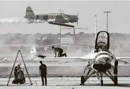  ?? Ron Cortes / File photo ?? Air shows are big attraction­s in San Antonio. To the left is the Pearl Harbor re-enactment, “Tora Tora Tora,” at Joint Base San Antonio’s air show and open house, which has brought in more than 150,000 visitors in some years.