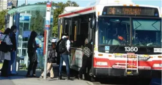  ?? COLIN MCCONNELL/TORONTO STAR ?? The overcrowde­d Finch Ave. W. bus route is symptomati­c of transit problems in the city, writes Hume.