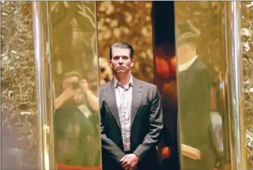  ?? JOHN MOORE/GETTY IMAGES NORTH AMERICA/AFP ?? Donald Trump Jr allegedly met in New York in June 2016 with a Russian lawyer with Kremlin connection­s, the earliest such contact yet reported.