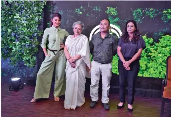  ??  ?? (L-R) Jacqueline Fernandez, Brand Ambassador, The Body Shop India; Mrinal Pande, Trustee WTI’ Sunil Kyarong, Joint Director WTI; and Shriti Malhotra, COO, The Body Shop.