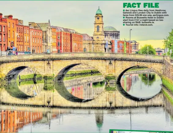  ??  ?? ¬ÊAer Lingus flies daily from Heathrow, Gatwick and London City to Dublin with fares from £29.99 one way. aerlingus.com.ÊRooms at Buswells Hotel in Dublin start from £141 a night based on two sharing on B&amp;B. buswells.ie. ¬ÊTourist info: ireland.com.