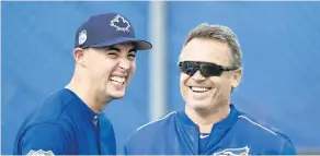  ?? NATHAN DENETTE/CP ?? Aaron Sanchez shares a laugh with Blue Jays manager John Gibbons last month at spring training in Dunedin, Fla. Injuries and losing players to the World Baseball Classic mean Toronto’s lineups are more unusual than normal this spring.