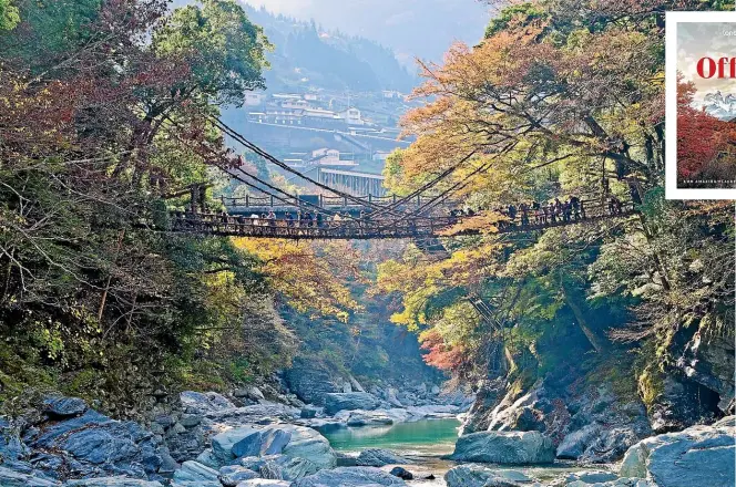  ?? ISTOCK ?? Search out the secluded Oku Iya Ni-jū Kazurabash­i vine bridges, hanging side by side over Iya Valley.