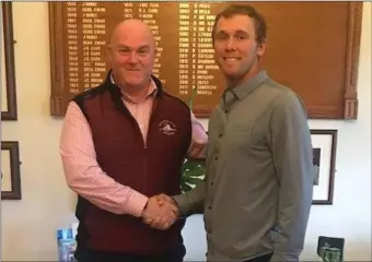  ??  ?? PGA Tour Player Seamus Power visited Co Sligo Golf Club recently. The Waterford native, who is based in North Carolina, was welcomed to Rosses Point by Co Sligo Golf Club General Manager David O’Donovan.