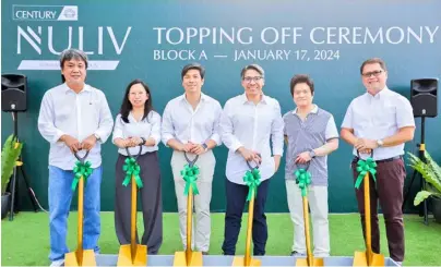  ?? ?? (FROM left) CPG vice president for Project Management Group Engr. Larry Reyes; CPG design manager Ar. Jennifer Maglaqui; CPG president and chief executive officer Marco Antonio; CPG managing director Carlo Antonio; CPG vice chairman John Victor Antonio; and CPG assistant vice president for Materials Management Group Ferdinand Capati.