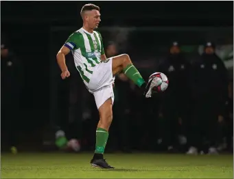  ??  ?? Philip Gannon of Bray Wanderers during a pre-season friendly match against Shamrock Rovers.