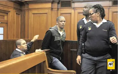  ?? PICTURE: NOOR SLAMDIEN/AFRICAN NEWS AGENCY(ANA) ?? AWAITING TRIAL: Murder accused Mortimer Saunders enters the Western Cape High Court where he will stand trial for the alleged murder and rape of 3-year-old Courtney Pieters of Elsies River.