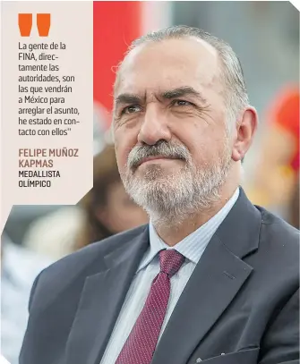  ?? FOTO: MEXSPORT ?? Felipe Muñoz tiene lo necesario para presidir la FMN.
