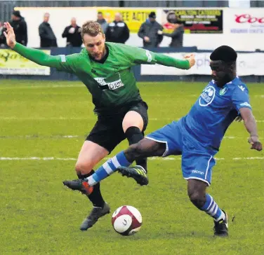  ??  ?? Rob Stevenson was in fine form for Leek Town against both Market Drayton and Cleethorpe­s.