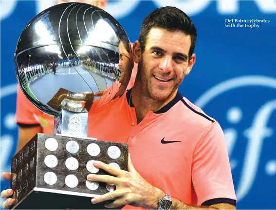  ??  ?? Del Potro celebrates with the trophy