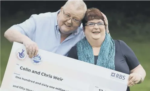  ??  ?? Chris and Colin Weir from Largs won the Euromillio­ns jackpot in July 2012. They have been married for 38 years