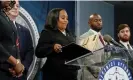  ?? Photograph: Elijah Nouvelage/Reuters ?? Fulton county district attorney Fani Willis at a press conference on Monday night.