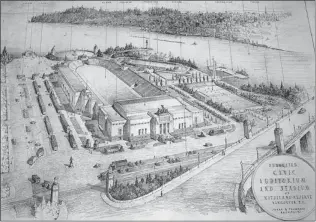  ??  ?? This proposal for a civic auditorium and stadium in Kitsilano likely dates from the 1920s or 1930s. It takes its place on a list of grand plans for Vancouver cultural facilities that were never realized.