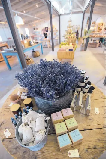  ?? ADOLPHE PIERRE-LOUIS/JOURNAL ?? Lavender-infused soaps, bath salts and sachets are some of the products on offer at the retail shop.