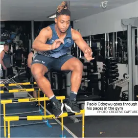  ?? PHOTO: CREATIVE CAPTURE ?? Paolo Odogwu goes through his paces in the gym